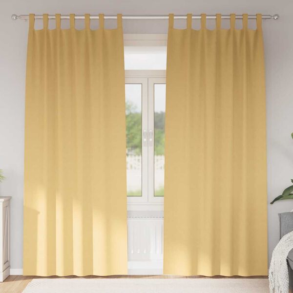 vidaXL Mørklægningsgardiner med ringe 2 pcs Beige 260 x 140 cm