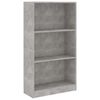 vidaXL bogreol med 3 hylder 60x24x109 cm konstrueret tr&aelig; betongr&aring;