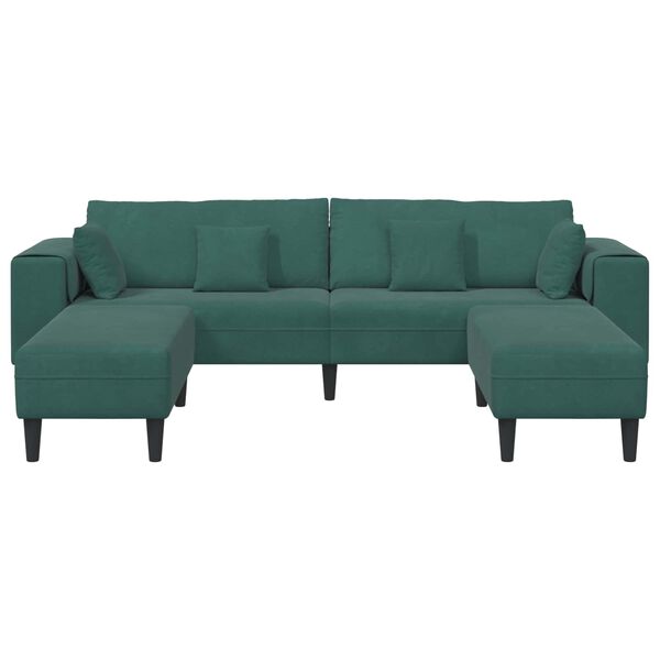 vidaXL Sofa med pude 3 pcs M&oslash;rkegr&oslash;n Fl&oslash;jl