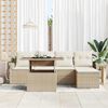 vidaXL Havesofa S&aelig;t med pude 6 pcs Beige polyrattan