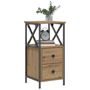 vidaXL sengebord 34x35,5x70 cm konstrueret tr&aelig; kunsteg