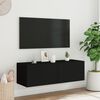 vidaXL v&aelig;gh&aelig;ngt tv-bord med LED-lys 100x35x31 cm sort