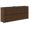 vidaXL plantekasse med hjul og 2 krukker 90x20x40 cm polyrattan brun