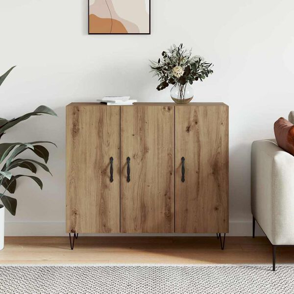 vidaXL Sideboard Artisan Egetr&aelig; 90 x 32,5 x 80 cm Konstrueret tr&aelig;