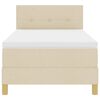 vidaXL Box spring seng med madras Creme 90 x 200 cm Stof