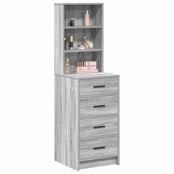 vidaXL Highboard Gr&aring; sonoma-eg 40 x 41 x 135 cm Konstrueret tr&aelig;