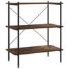 vidaXL reol med 3 hylder 80x40x92 cm sort og naturfarvet
