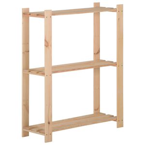 vidaXL opbevaringsreol i 3 niveauer 60x28,5x90 cm massivt fyrretr&aelig;