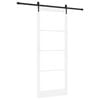 vidaXL Skyded&oslash;r 93 x 232 cm Massivt fyrretr&aelig; og glas Hvid og sort