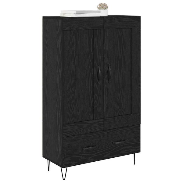 vidaXL Highboard med skuffe Sort eg 69,5 x 31 x 115 cm Konstrueret tr&aelig;