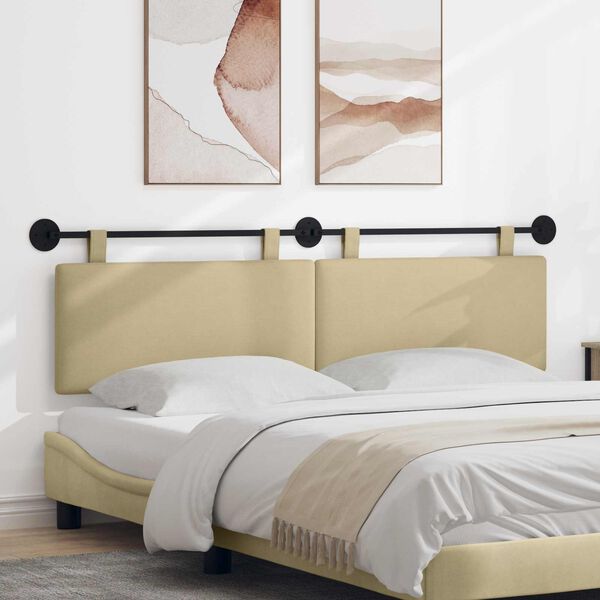 vidaXL H&aelig;ngende Hovedgavl Lys Gr&oslash;n Gr&aring; 190 x 55 x 5 cm Velourstof