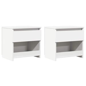 vidaXL sengeborde 2 stk. 40x30x39 cm konstrueret tr&aelig; hvid
