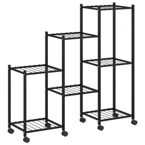 vidaXL blomsterstativ med hjul 83x25x83,5 cm jern sort