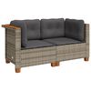 vidaXL hj&oslash;rnemoduler til havesofa 2 stk. med hynder polyrattan gr&aring;