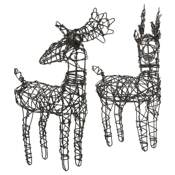 vidaXL juledekoration rensdyr og kane rattan 160 LED'er varm hvid