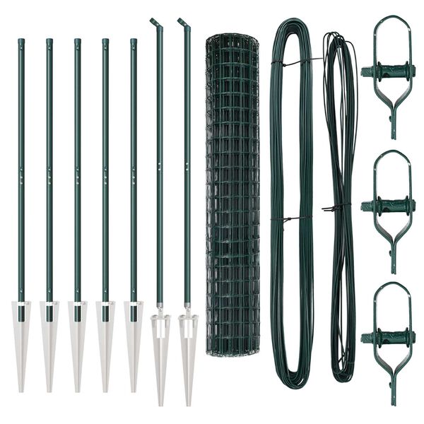 vidaXL Hegn med post Gr&oslash;n 1,6 x 10 m St&aring;l og PVC