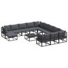 vidaXL Havesofa S&aelig;t 13 pcs Sort Aluminium
