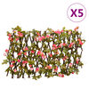 vidaXL espalierer med kunstig vedbend 5 stk. 180x20 cm udvidelig pink