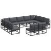 vidaXL Havesofa S&aelig;t 11 stk. Sort Aluminium