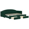 vidaXL daybed med udtr&aelig;k og skuffer 80x200 cm velour m&oslash;rkegr&oslash;n