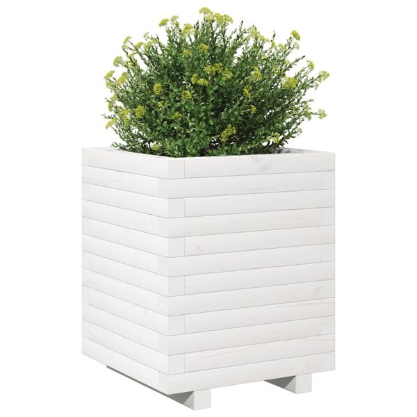 vidaXL plantekasse 40x40x49,5 cm massivt fyrretræ hvid