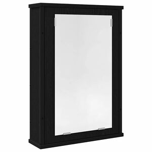 vidaXL badev&aelig;relsesskab med spejl 42x12x60 cm konstrueret tr&aelig; sort eg