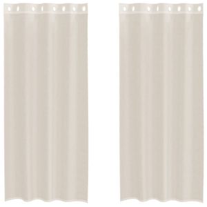 vidaXL voile-gardiner med &oslash;skner 2 stk. 140x245 cm cremefarvet