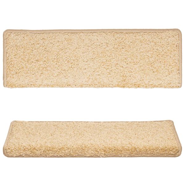 vidaXL trappem&aring;tter 15 stk. 65x21x4 cm cremefarvede rektangul&aelig;re kanter