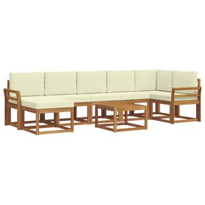 vidaXL Udend&oslash;rs sofagruppe med pude 8 pcs Naturlig og Fl&oslash;de