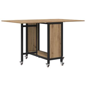 vidaXL Foldbart spisebord med hjul 130 x 80 x 76,5 cm st&aring;l PB