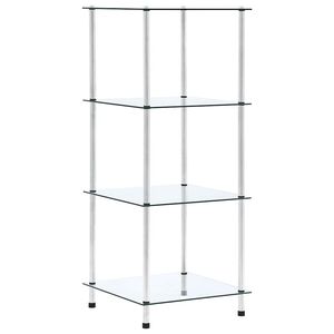 vidaXL reol 4 hylder 40x40x100 cm h&aelig;rdet glas transparent