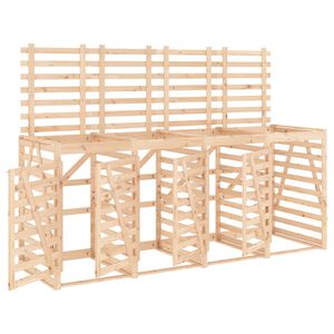 vidaXL firdobbelt skraldespandsskjuler massivt fyrretræ