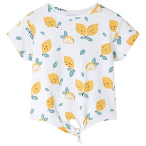 vidaXL T-shirt til b&oslash;rn str. 92 bundet kant ecrufarvet
