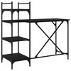 vidaXL computerbord med hylder 120x47x109 cm sort