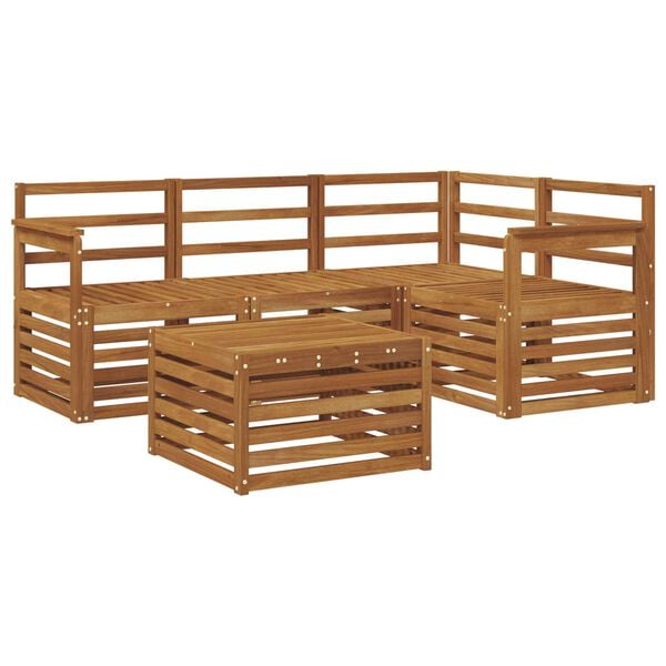 vidaXL Udend&oslash;rs sofagruppe 5 pcs Naturfarvet Massivt Akacietr&aelig;