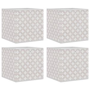 vidaXL opbevaringskasser 4 stk. 32x32x32 cm foldbare stof cremefarvet