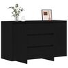 vidaXL Sideboard med skuffe Sort eg 120 x 41 x 75 cm Konstrueret træ