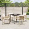 vidaXL Have Spisebordss&aelig;t 5 pcs Beige polyrattan