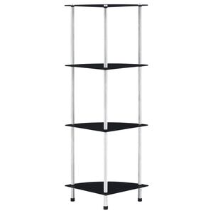 vidaXL reol 4 hylder 30x30x100 cm h&aelig;rdet glas sort