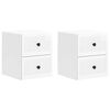vidaXL V&aelig;gh&aelig;ngt Natbord 2 pcs Hvid h&oslash;jglans 33 x 34,5 x 40 cm
