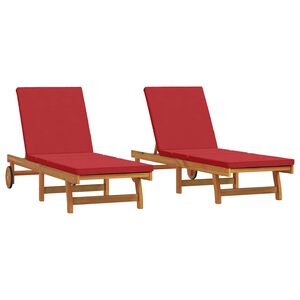 vidaXL Solstol 2-person 2 pcs Brun Massivt Akacietr&aelig;