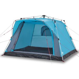 vidaXL 4-personers campingtelt quick-release bl&aring;