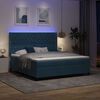 vidaXL LED boxspring seng med madras Argyle Bl&aring; 180 x 200 cm Fl&oslash;jl