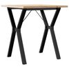 vidaXL spisebord 70x70x75,5 cm Y-stel massivt fyrretr&aelig; og st&aring;l