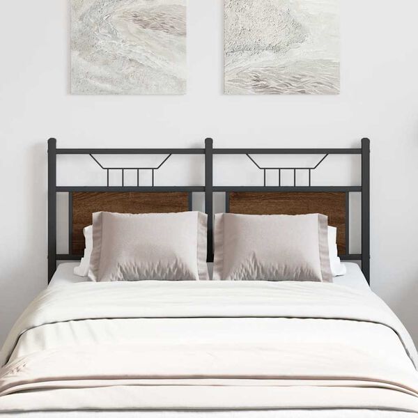 vidaXL udskiftningsgavl 120 cm konstrueret tr&aelig; og st&aring;l brun egetr&aelig;sfarve