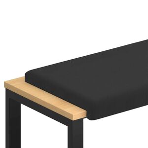 vidaXL B&aelig;nkpude Textureret Velour Sort Dybde 35 cm