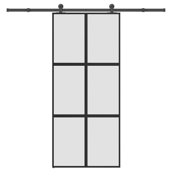 vidaXL skyded&oslash;r med hardwares&aelig;t 90x205 cm h&aelig;rdet glas og aluminium