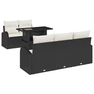 vidaXL Havesofa S&aelig;t 6 stk. Sort polyrattan
