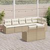 vidaXL Havesofa S&aelig;t med pude 8 pcs Beige og hvid polyrattan