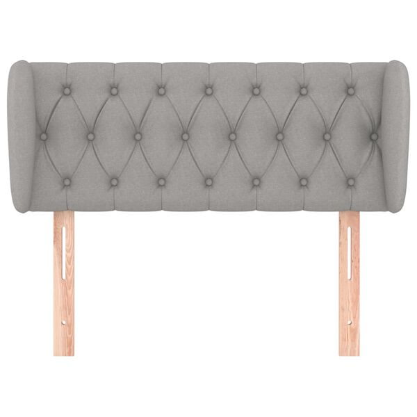 vidaXL sengegavl med kanter 103x23x78/88cm stof lysegr&aring;